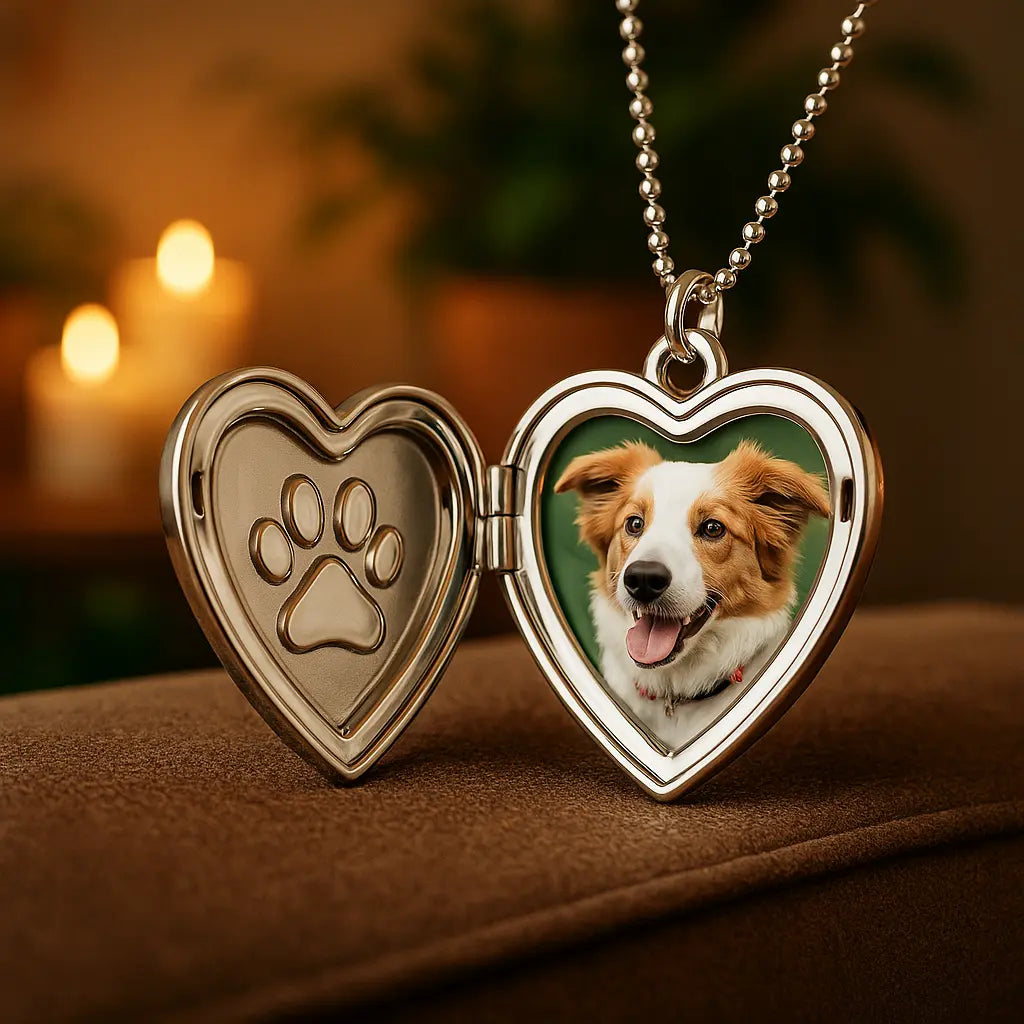 Relicario Huella de Amor - Incluye: Relicario + Tarjeta con foto + Foto interna + Caja de regalo + Envío